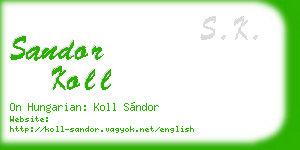 sandor koll business card